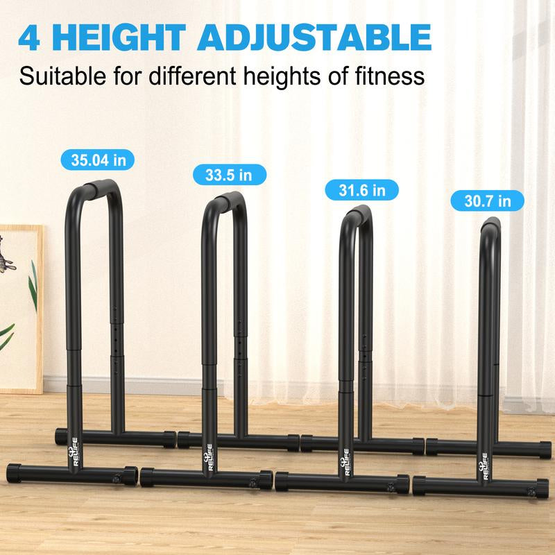 Relife Sports Dip Station Functional Heavy Duty Dip Stands Fitness Workout Dip Bar Station Stabilizer Parallette Push up Stand Dealsforyoudays