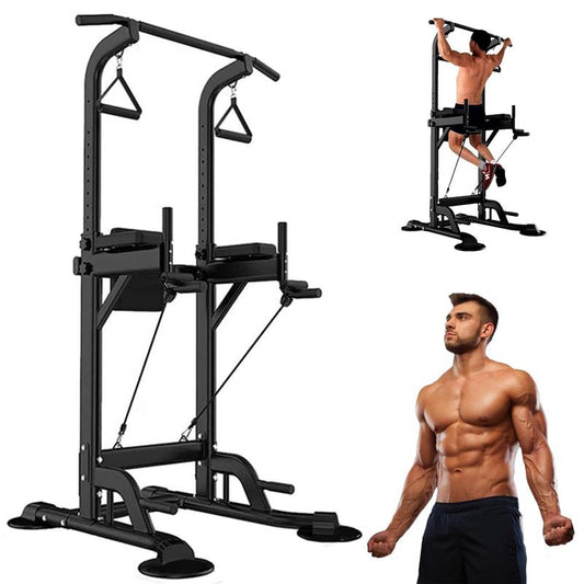 Leasbar Power Tower Pull up Bar for Home Gym,Multi Functional Dip Bar Station,Adjustable Height Workout Dip Station Strength Training Fitness Equipment