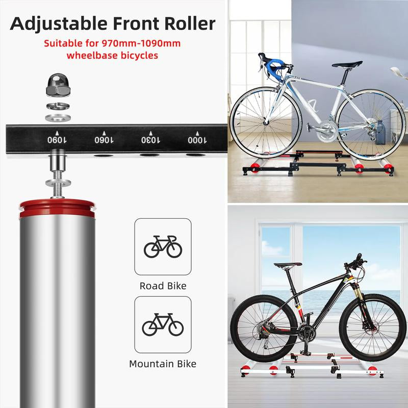 ROCKBROS Bike Rollers Adjustable Bike Trainer Stand Foldable Indoor Cycling Bicycle Roller with Resistance for MTB Road Bike Exercise