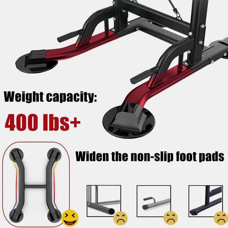 Leasbar Power Tower Pull up Bar for Home Gym,Multi Functional Dip Bar Station,Adjustable Height Workout Dip Station Strength Training Fitness Equipment