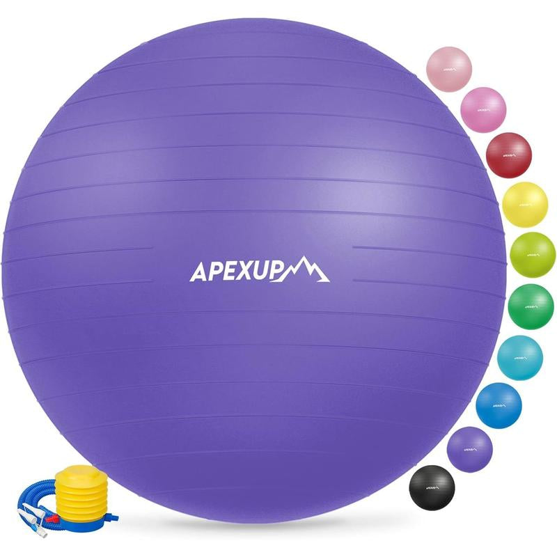 Yoga Ball Exercise Ball, anti Slip Stability Ball Chair, Heavy Duty Large Gym Ball for Fitness, Balance, Core Workout and Physical Therapy