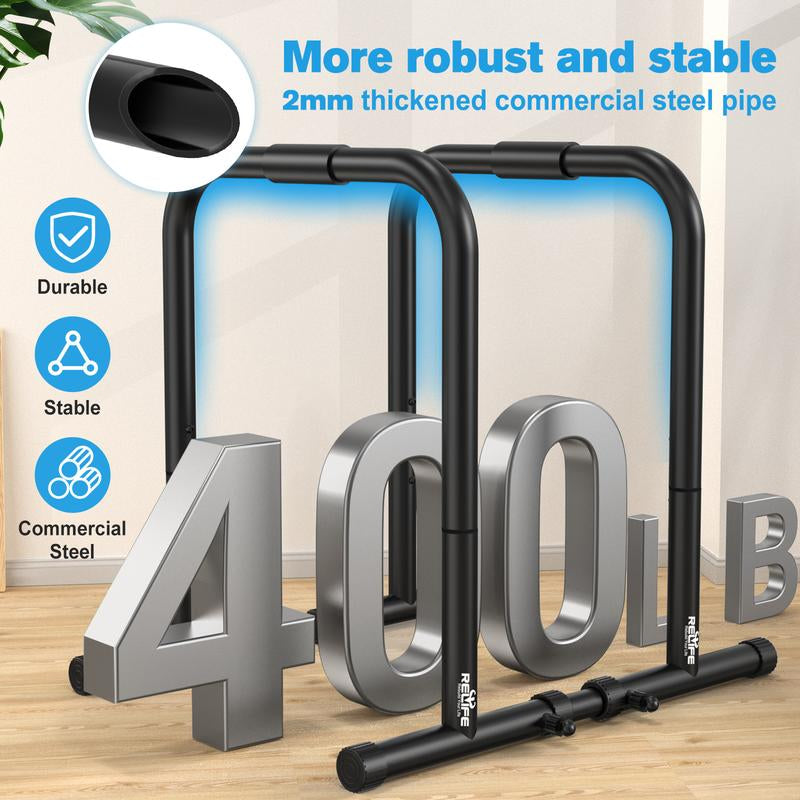 Relife Sports Dip Station Functional Heavy Duty Dip Stands Fitness Workout Dip Bar Station Stabilizer Parallette Push up Stand Dealsforyoudays