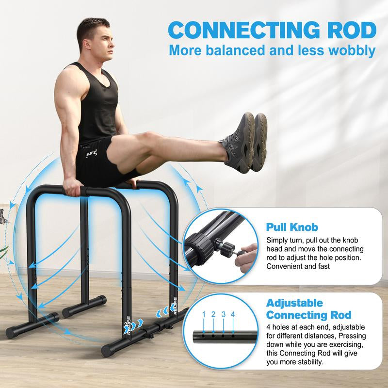 Relife Sports Dip Station Functional Heavy Duty Dip Stands Fitness Workout Dip Bar Station Stabilizer Parallette Push up Stand Dealsforyoudays