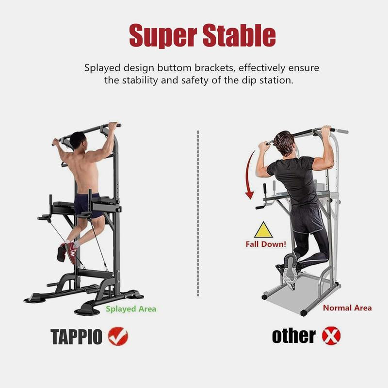 Leasbar Power Tower Pull up Bar for Home Gym,Multi Functional Dip Bar Station,Adjustable Height Workout Dip Station Strength Training Fitness Equipment