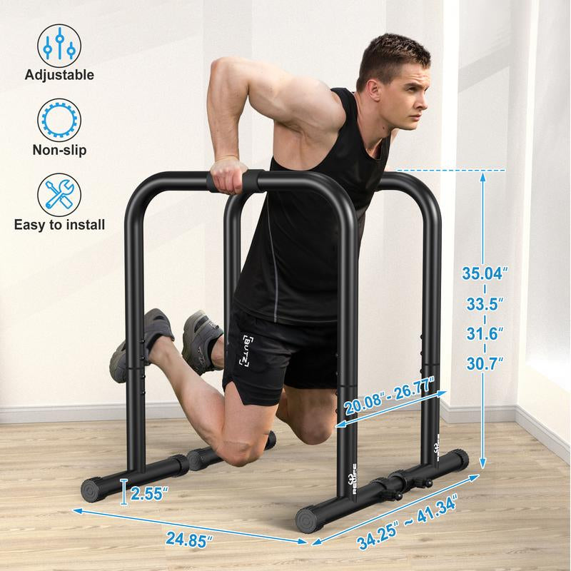 Relife Sports Dip Station Functional Heavy Duty Dip Stands Fitness Workout Dip Bar Station Stabilizer Parallette Push up Stand Dealsforyoudays