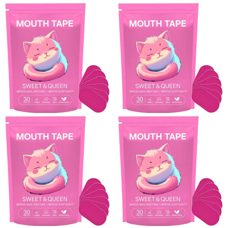 Queen Mouth Tape - 3 Month Supply Mouth Tape, Pink, Gentle, Adhesion, 30 Strips, Sports Accessories,