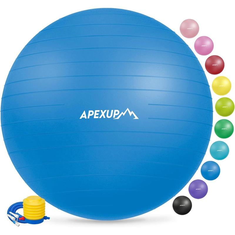 Yoga Ball Exercise Ball, anti Slip Stability Ball Chair, Heavy Duty Large Gym Ball for Fitness, Balance, Core Workout and Physical Therapy