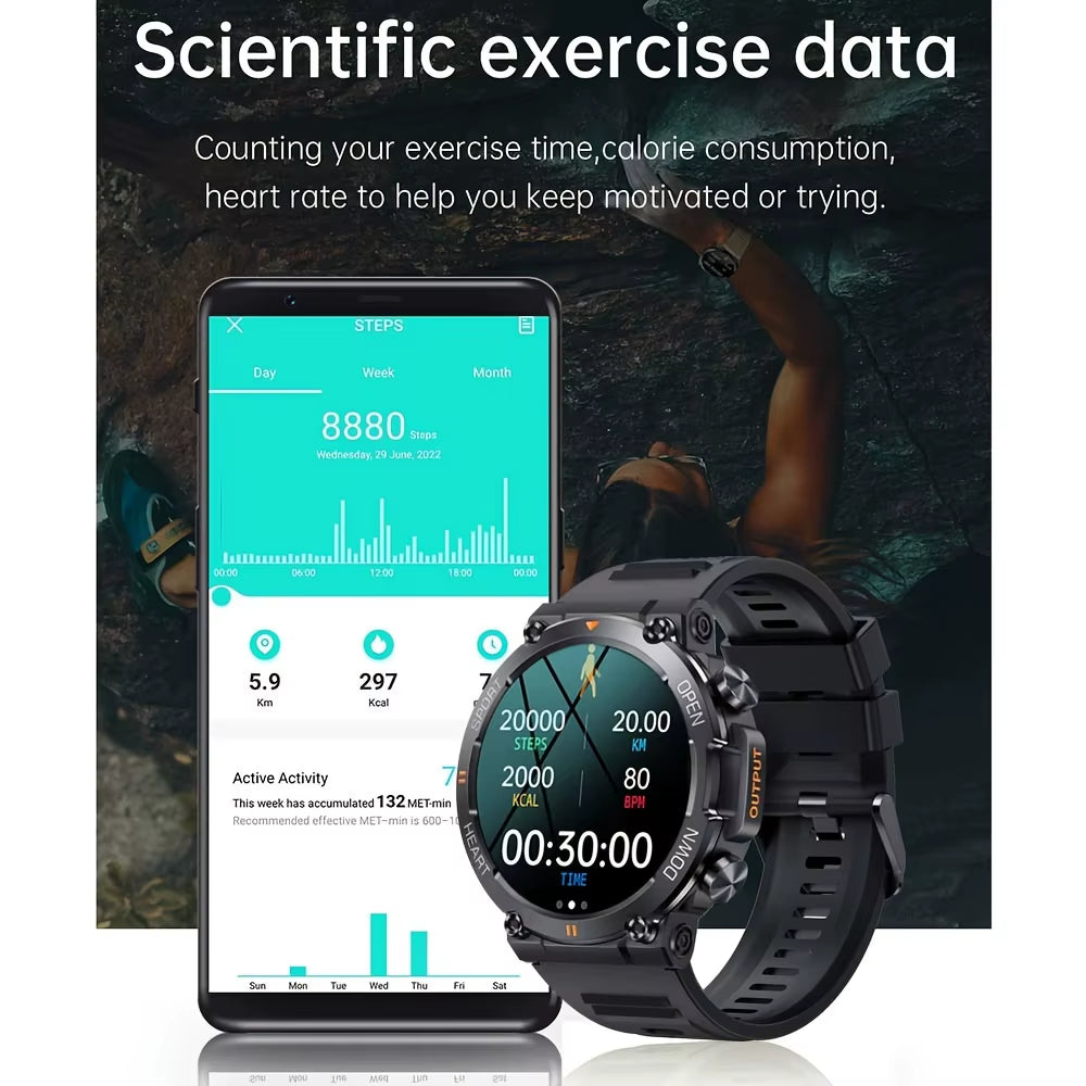 Level up your fitness game with the K56Pro Smart Watch for Men! 🏃‍♂️💪 Heart rate monitor, Bluetooth, and a stunning 1.39" HD screen – perfect for outdoor adventures! 🌟 #SmartWatch #FitnessGoals #TechForMen