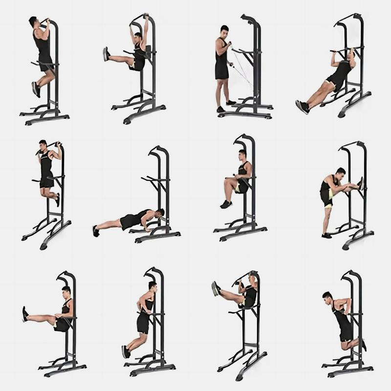 Leasbar Power Tower Pull up Bar for Home Gym，Multi Functional Dip Bar Station，Adjustable Height Workout Dip Station Strength Training Fitness Equipment