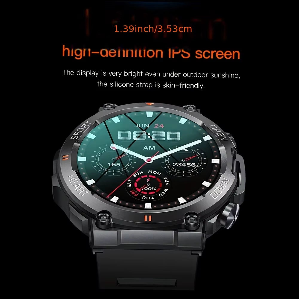 Level up your fitness game with the K56Pro Smart Watch for Men! 🏃‍♂️💪 Heart rate monitor, Bluetooth, and a stunning 1.39" HD screen – perfect for outdoor adventures! 🌟 #SmartWatch #FitnessGoals #TechForMen