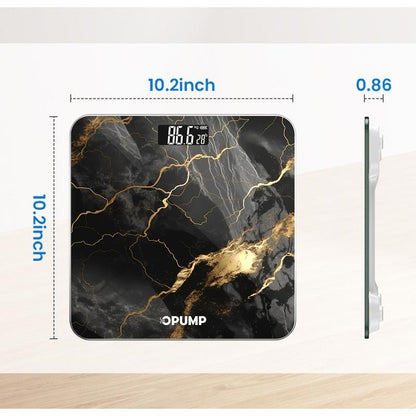 Opump Scale for Body Weight, Black Marble Digital Bathroom Scale,Weight Scale with LED Display Accurate to 0.1Lb 400 Lbs/180Kg Maximum Load Capacity